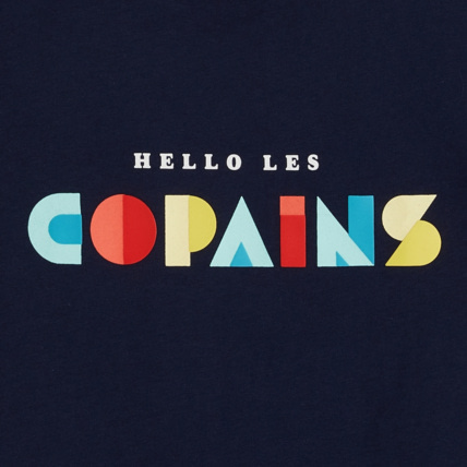 Avis T-shirt à message 'Hello les copains' bleu garçon OKAIDI 3