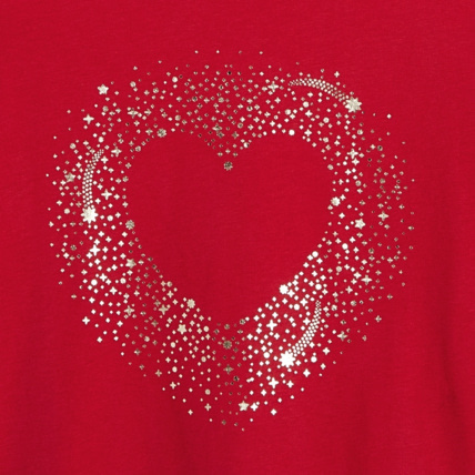 Avis T-shirt à motif pailleté Coeur rouge fille OKAIDI 2
