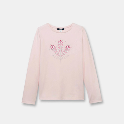 Avis T-shirt à motif brillant rose fille OKAIDI 1