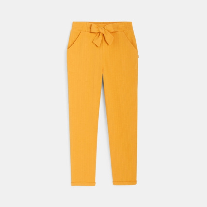 Avis Pantalon en jersey gaufré jaune fille OKAIDI 1