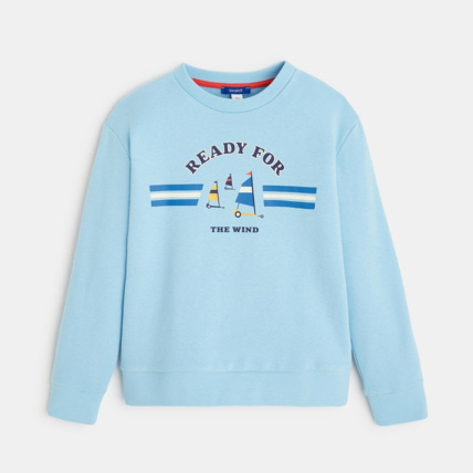 Avis Sweat-shirt à message bleu garçon OKAIDI 1