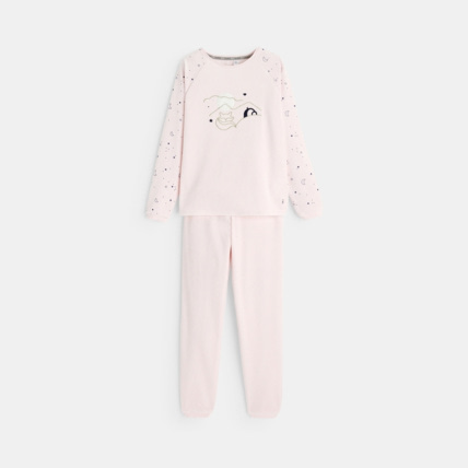 Avis Pyjama en velours éponge avec motif phosphorescent rose fille OKAIDI 2