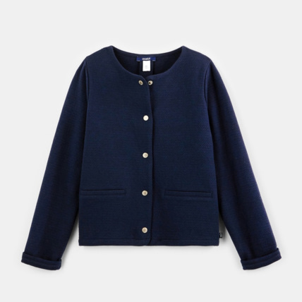 Avis Gilet molleton pressionné bleu fille OKAIDI 1