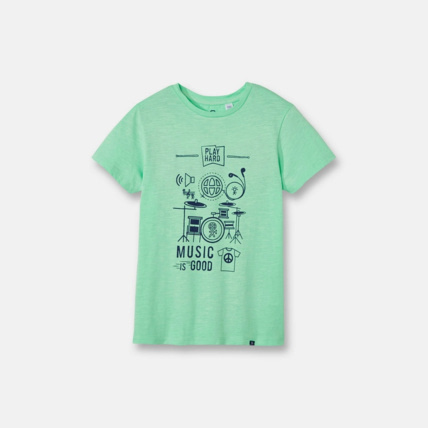 Avis T-shirt à message vert garçon OKAIDI 1