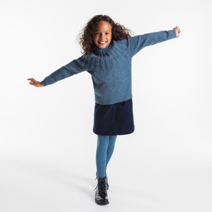 Pull torsade col montant bleu fille OKAIDI Comparateur Avis Prix