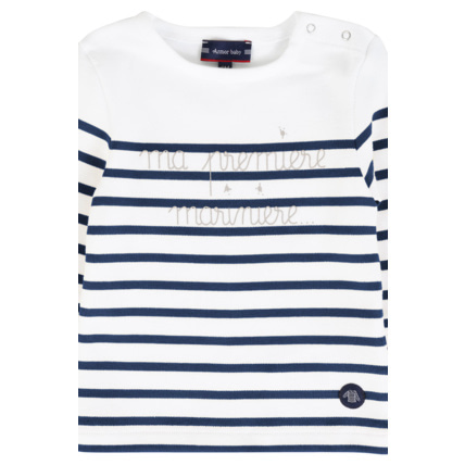 Avis Marinière "Ma 1ère marinière" Baby - coton épais - Blanc/Navire ARMOR-LUX 2