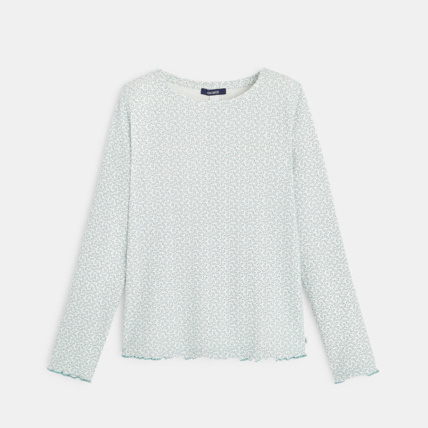 Avis T-shirt manches longues imprimé vert fille OKAIDI 1