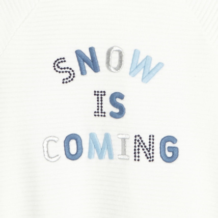 Avis Sweat-shirt à capuche à message "Snow is coming" blanc fille OKAIDI 2