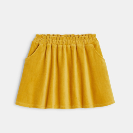Avis Jupe courte en velours côtelé jaune fille OKAIDI 1