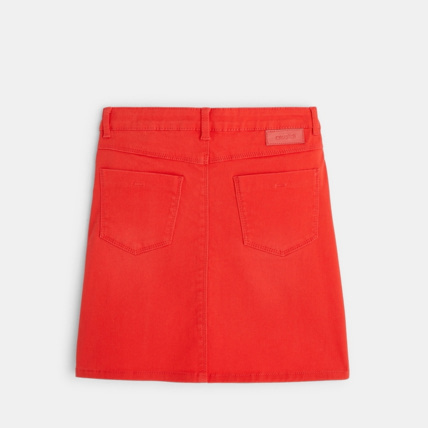 Avis Jupe courte en jean à boutons rouge fille OKAIDI 3