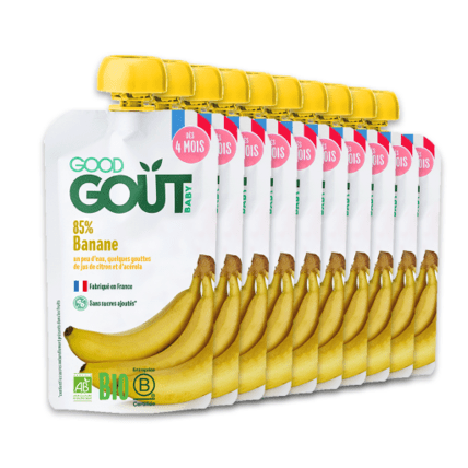 Avis Pack de 10 gourdes banane Bio Good Goût 1