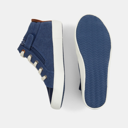 Avis Baskets mid mix matières à lacets bleues garçon OKAIDI 3