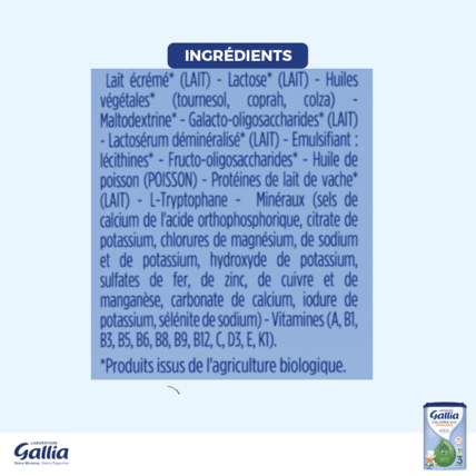 Avis Lait Calisma Bio Croissance 3 Laboratoire Gallia 7