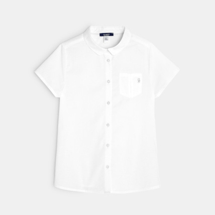 Avis Chemise unie manches courtes blanche fille OKAIDI 1