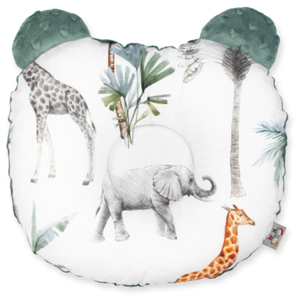 Avis Coussin anti tête plate réversible en minky, Safari Sevira Kids 1