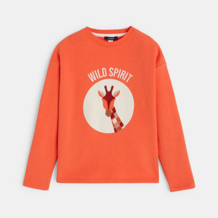 Avis Sweat-shirt brodé motif Girafe orange fille OKAIDI 2