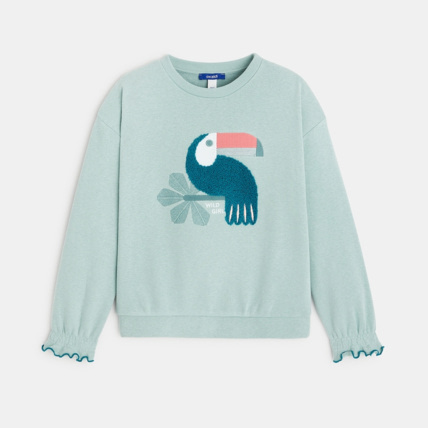 Avis Sweat-shirt original motif toucan vert fille OKAIDI 2
