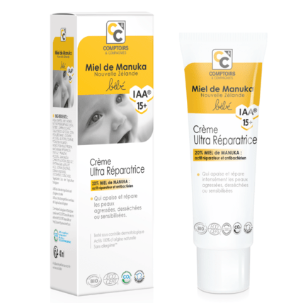 Avis Crème Ultra Réparatrice Bébé Bio 20% MIEL DE MANUKA IAA®15+ COMPTOIRS ET COMPAGNIES 1