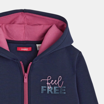 Avis Sweat-shirt à capuche "Feel Free" bleu fille OKAIDI 2