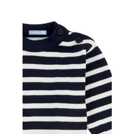 Avis Pull marin rayé "Fouesnant" Baby - Navire/Nature ARMOR-LUX 2
