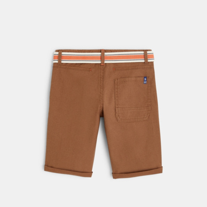 Avis Bermuda slim en toile + ceinture marron garçon OKAIDI 3