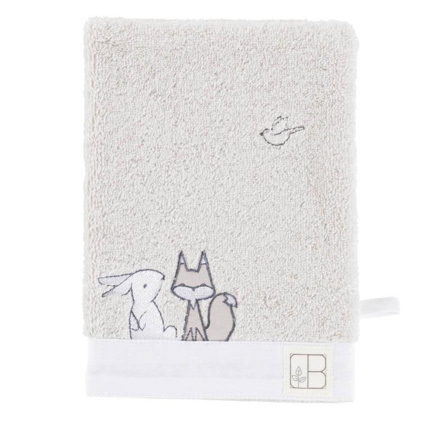 Avis Gant de toilette bouclette de coton biologique brodé animaux Imagine CARRE BLANC 1