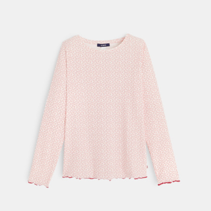 Avis T-shirt manches longues imprimé rose fille OKAIDI 1