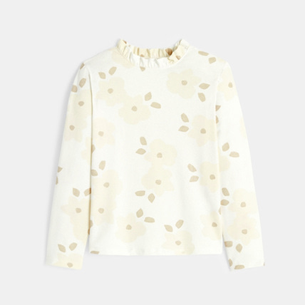 Avis T-shirt irisé à col volanté blanc fille OKAIDI 1