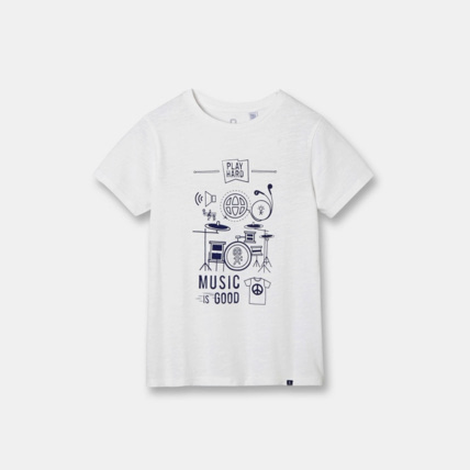 Avis T-shirt à message blanc garçon OKAIDI 1