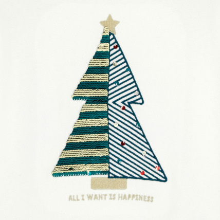 Avis T-shirt Noël motif sapin blanc fille OKAIDI 4
