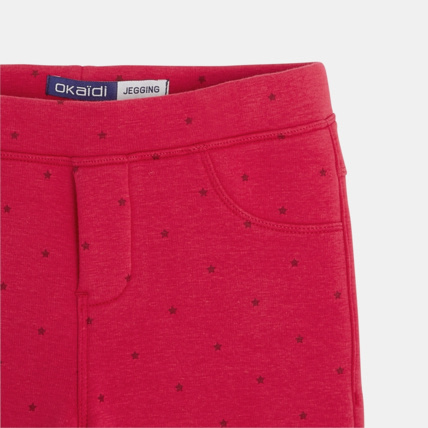 Avis Jeggings en molleton doux et chaud rose fille OKAIDI 2