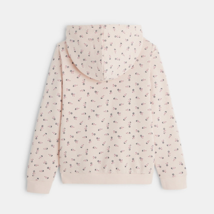Avis Sweat-shirt à capuche motif petites fleurs rose fille OKAIDI 3