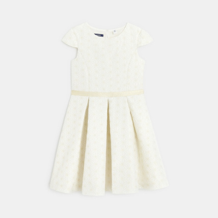 Avis Robe de fête en jacquard pailleté blanche fille OKAIDI 1