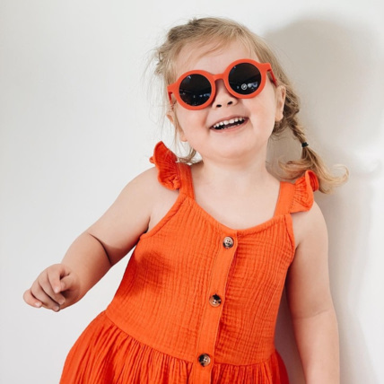 Robe a bretelles en gaze de coton orange fille OKAIDI Comparateur Avis Prix