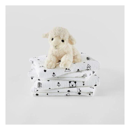 Avis Lot de 4 langes bébé en gaze de coton, Forest camp LA REDOUTE 1