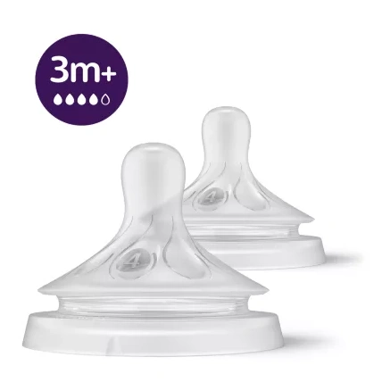 Avis Lot de 2 tétines Natural à Réponse Naturelle - Débit 3m+ Philips Avent 1