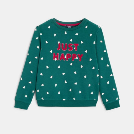 Avis Sweat molleton Just Happy vert fille OKAIDI 2