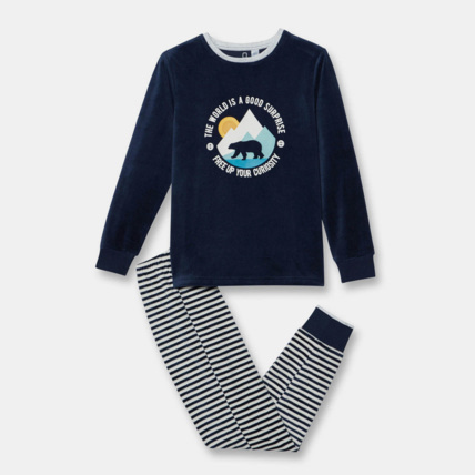 Avis Pyjama velours 2 pièces bleu garçon OKAIDI 1