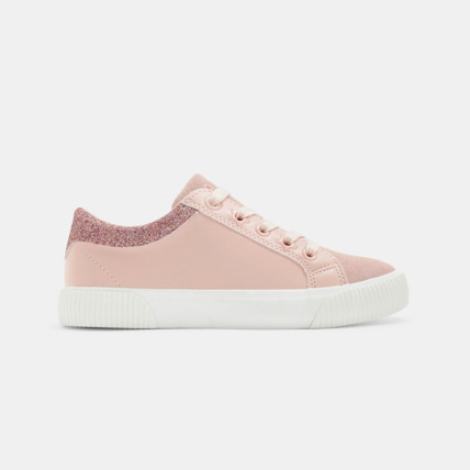 Avis Tennis mix matières croûte de cuir et paillettes roses fille OKAIDI 1