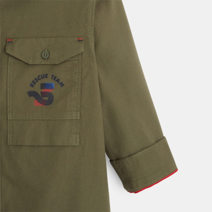 Avis Chemise twill de coton esprit army verte garçon OKAIDI 3