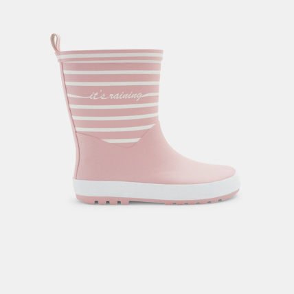 Avis Bottes de pluie à rayures roses fille OKAIDI 1