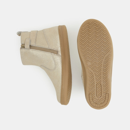Avis Boots fourrées croûte de cuir jaunes fille OKAIDI 3