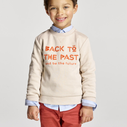 Avis Sweat à message brodé beige garçon OKAIDI 1
