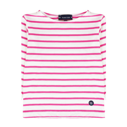 Avis Marinière Kids - coton léger - Milk/Fucsia ARMOR-LUX 2
