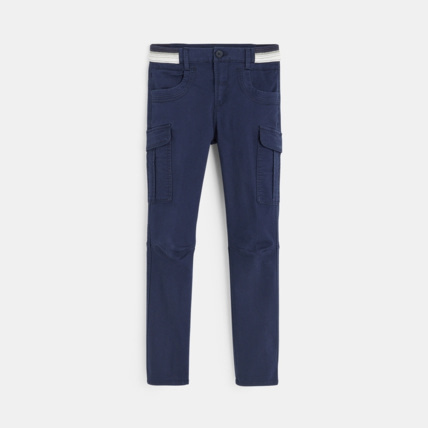 Avis Pantalon cargo en toile stretch bleu garçon OKAIDI 2