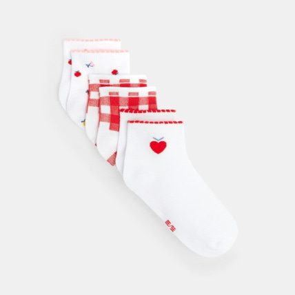 Avis Socquettes carreaux et cerises (lot de 3) blanc fille OKAIDI 1