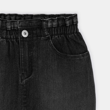 Avis Mini-jupe en jean taille haute noire fille OKAIDI 2