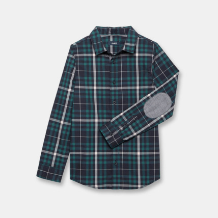 Avis Chemise popeline à carreaux verte garçon OKAIDI 1
