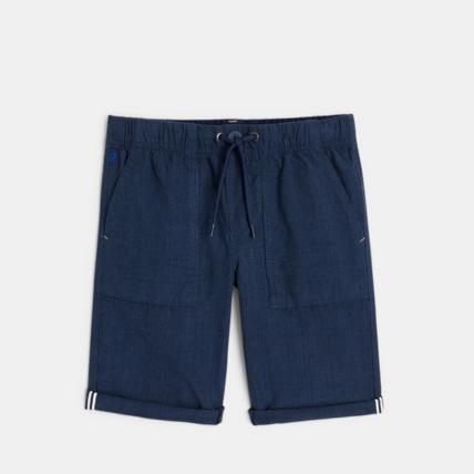Avis Bermuda chic en lin mélangé bleu garçon OKAIDI 1