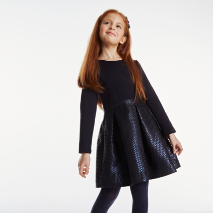 Robe de fete jacquard brillant bleue fille OKAIDI Comparateur Avis Prix